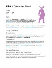 Flint's character sheet